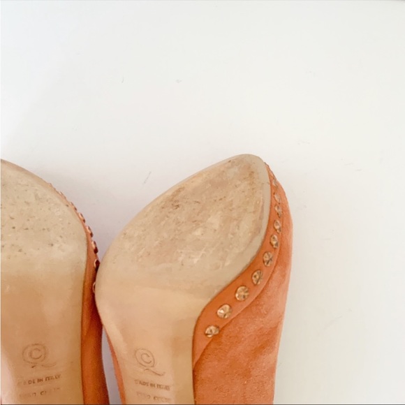 Alexander McQueen orange suede platform pumps - Picture 10 of 14